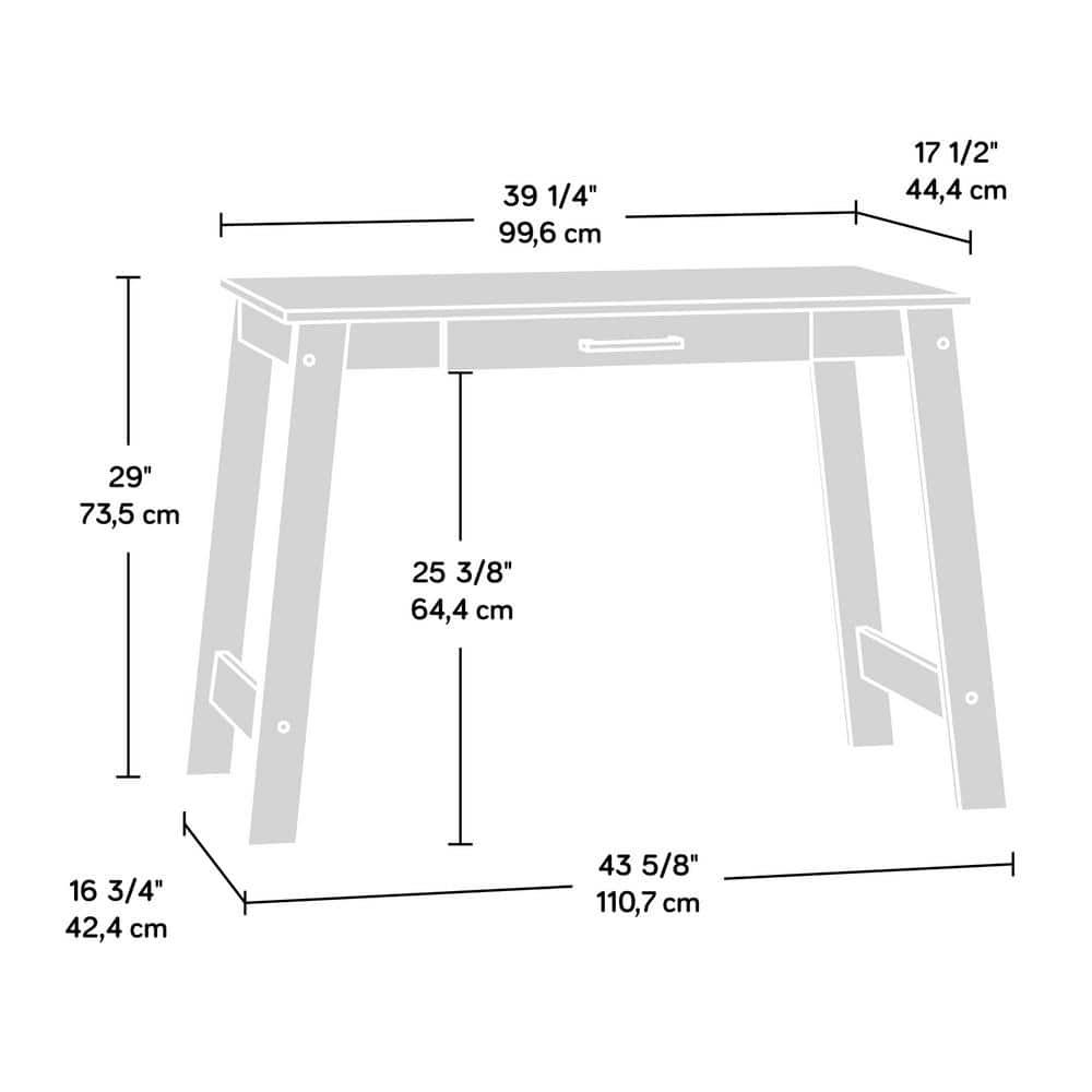 Sauder Beginnings Writing Desk with Drawer, Silver Sycamore Finish