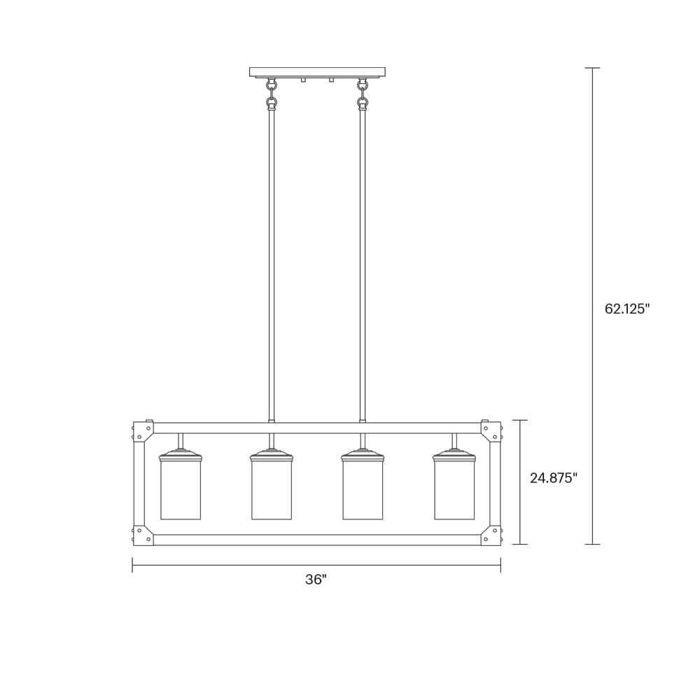 Dunning Driftwood Gray Steel 4-Light Island Chandelier
