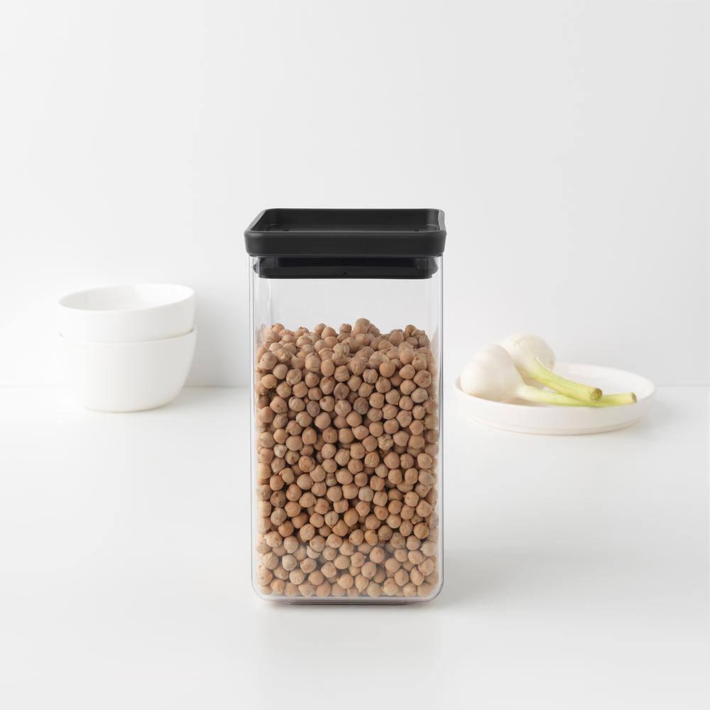 Brabantia Brabantia Set of 4 Tasty+ Stackable Square Canisters - 2 x 0.7 Quart (0.7L) & 2 x 1.7 Quart