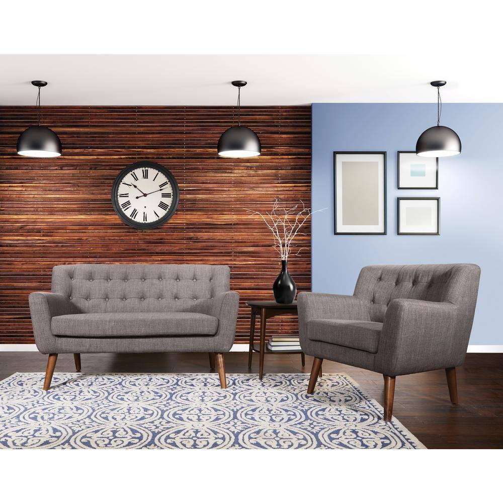Mill Lane Loveseat with Coffee Legs Gray - OSP Home Furnishings