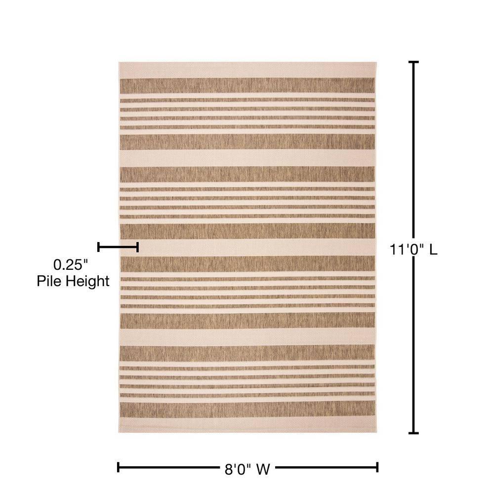 Courtyard CY6062 Power Loomed Indoor/Outdoor Area Rug - Brown/Bone - 8'x11' - Safavieh.