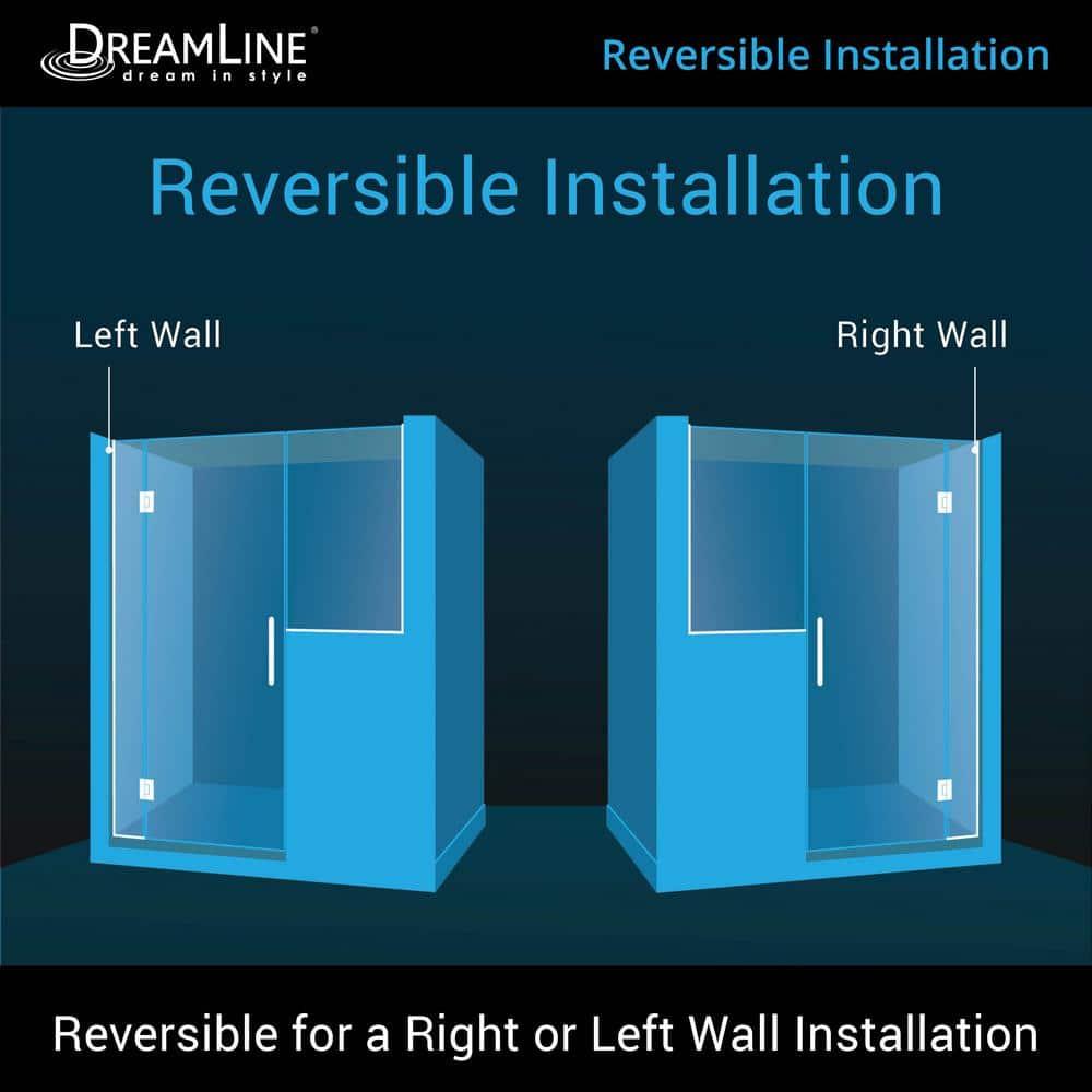 Unidoor-X 72" W x 72" H Frameless Shower Door with Fixed Panel