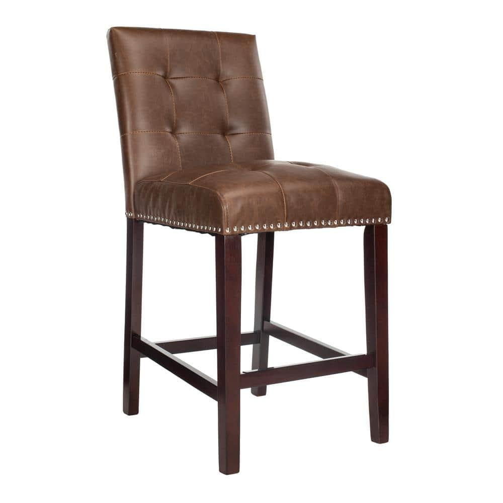 Nikita Counter Stool (Set of 2) - BST6303 - Brown/Espresso - Safavieh