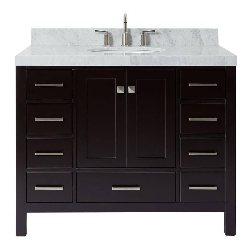 Cambridge 42'' Single Bathroom Vanity with Carrara Marble Top
