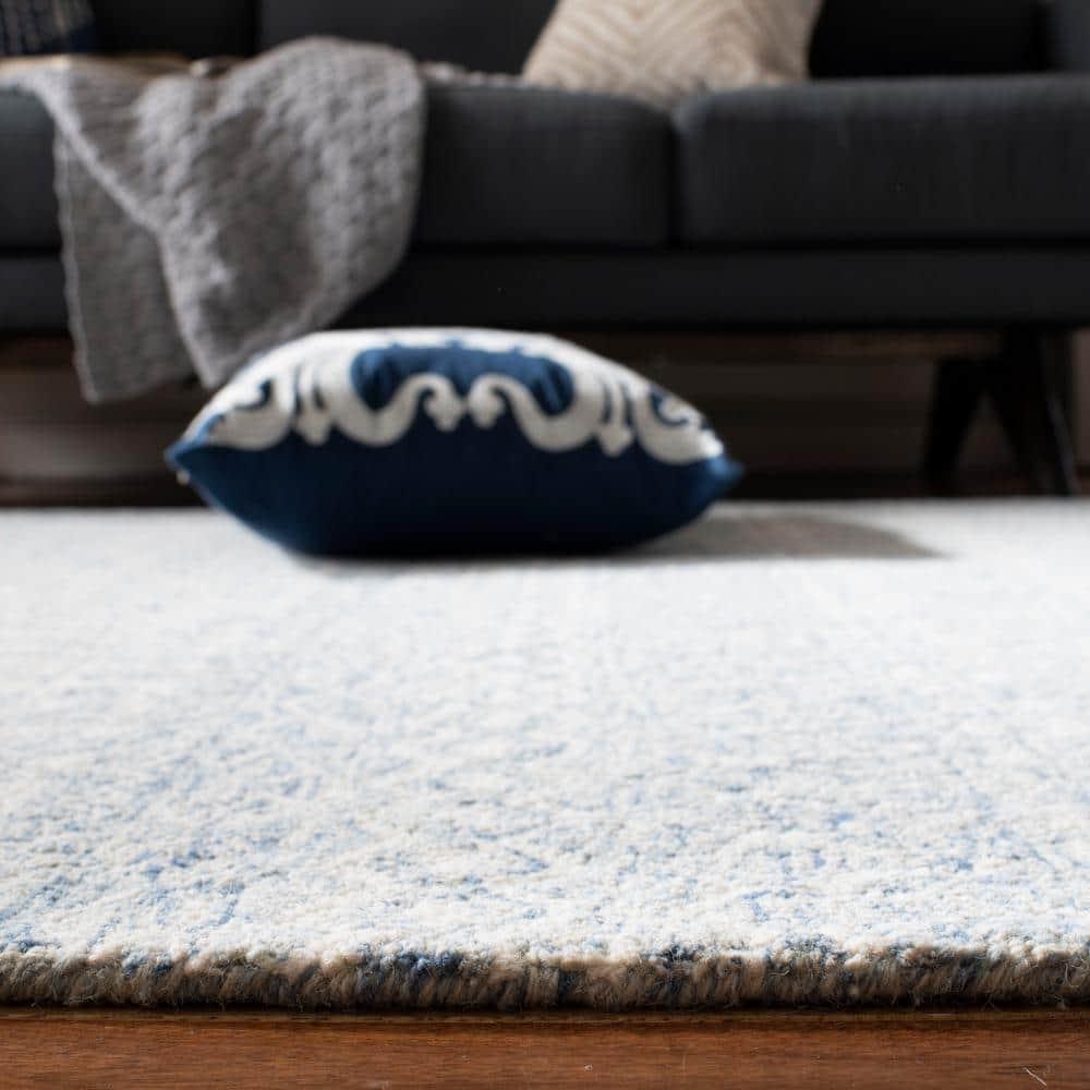 Micro-Loop MLP502 Hand Tufted Indoor Area Rug - Blue/Ivory - 4'x6' - Safavieh