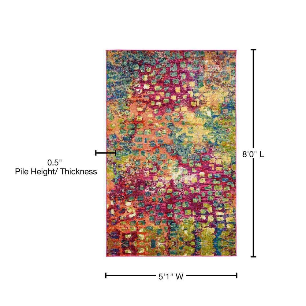 Unique Loom 5' 1 x 8' 0 Jardin Ivy Multi Area Rug