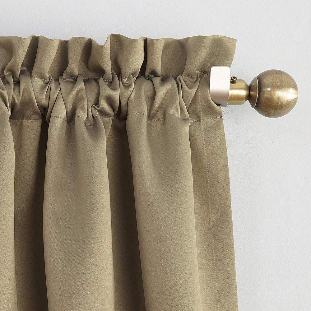 54"x63" Sun Zero Room Darkening Seymour Rod Pocket Curtain Panel Taupe: Energy Efficient, Noise Reduction, Indoor Use
