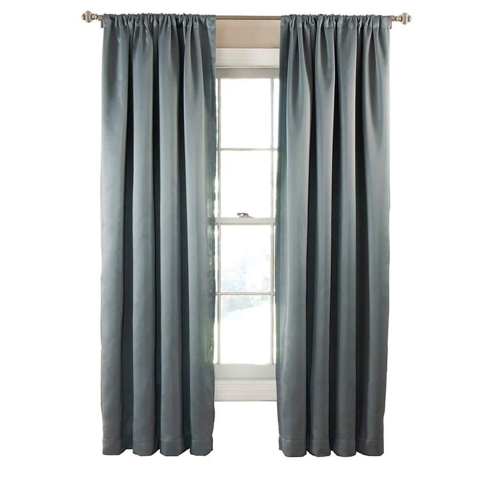 Eclipse Tricia Solid Curtain Panel, Room Darkening Rod Pocket Curtain Thermapanel (1 Panel)