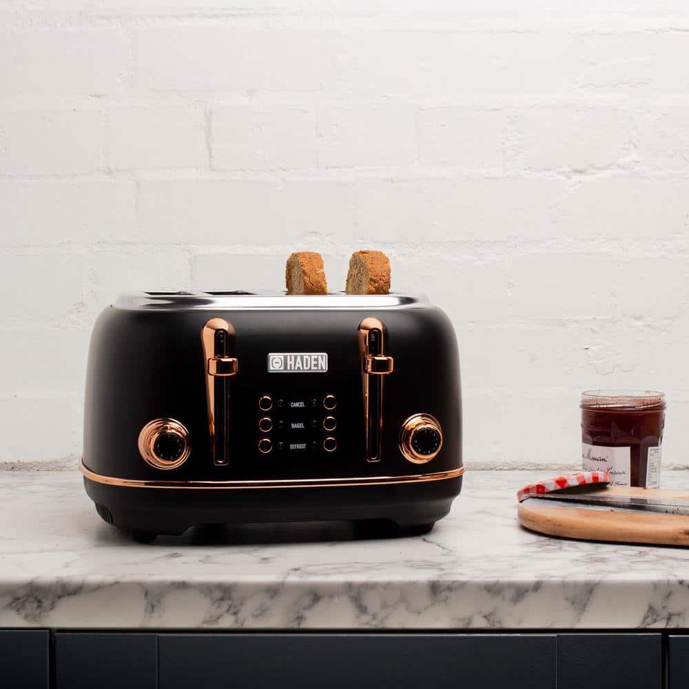 HADEN Heritage Black and Copper 4-Slice Toaster