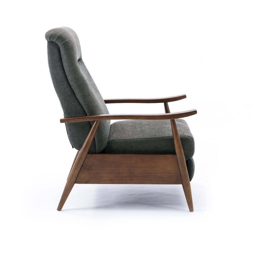 Comfort Pointe Soren Press-Back Recliner Charcoal: Upholstered Polyester, Wood Frame, Foam Fill, Spot Clean