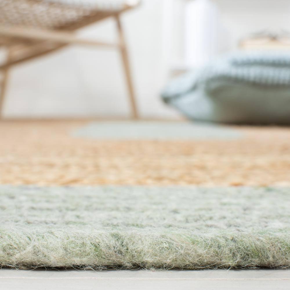 SAFAVIEH Braided Carina Bordered Reversible Area Rug, Sage/Gold, 6' x 6' Round