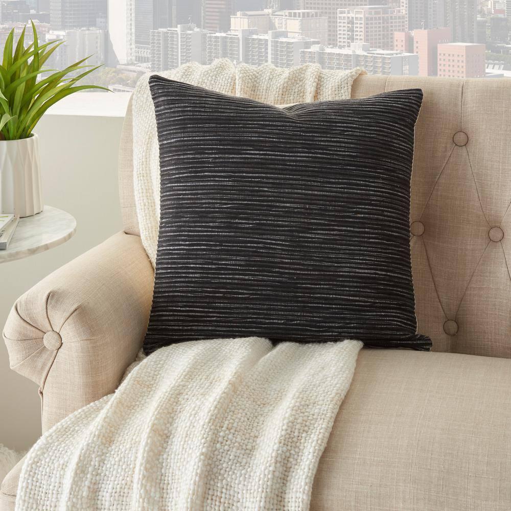 Nourison Life Styles Charcoal Decorative Throw Pillow , 18"X18"
