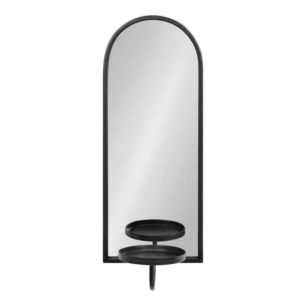 Kate and Laurel Ezerin Arch Metal Wall Sconce, 6x5x16, Black