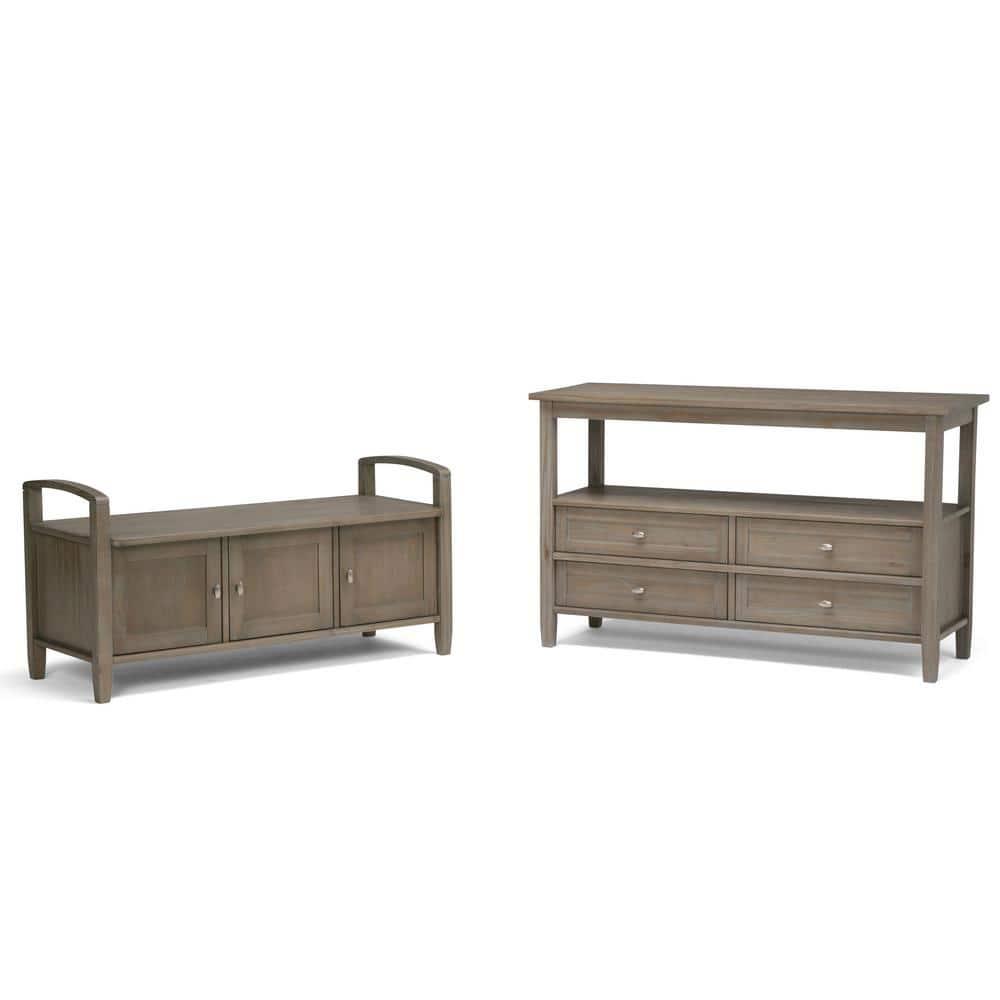 Warm Upholstered Storage Bench