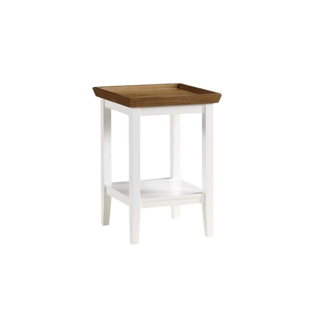 Convenience Concepts Ledgewood End Table, Driftwood / White, 18 in x 18 in x 26 in