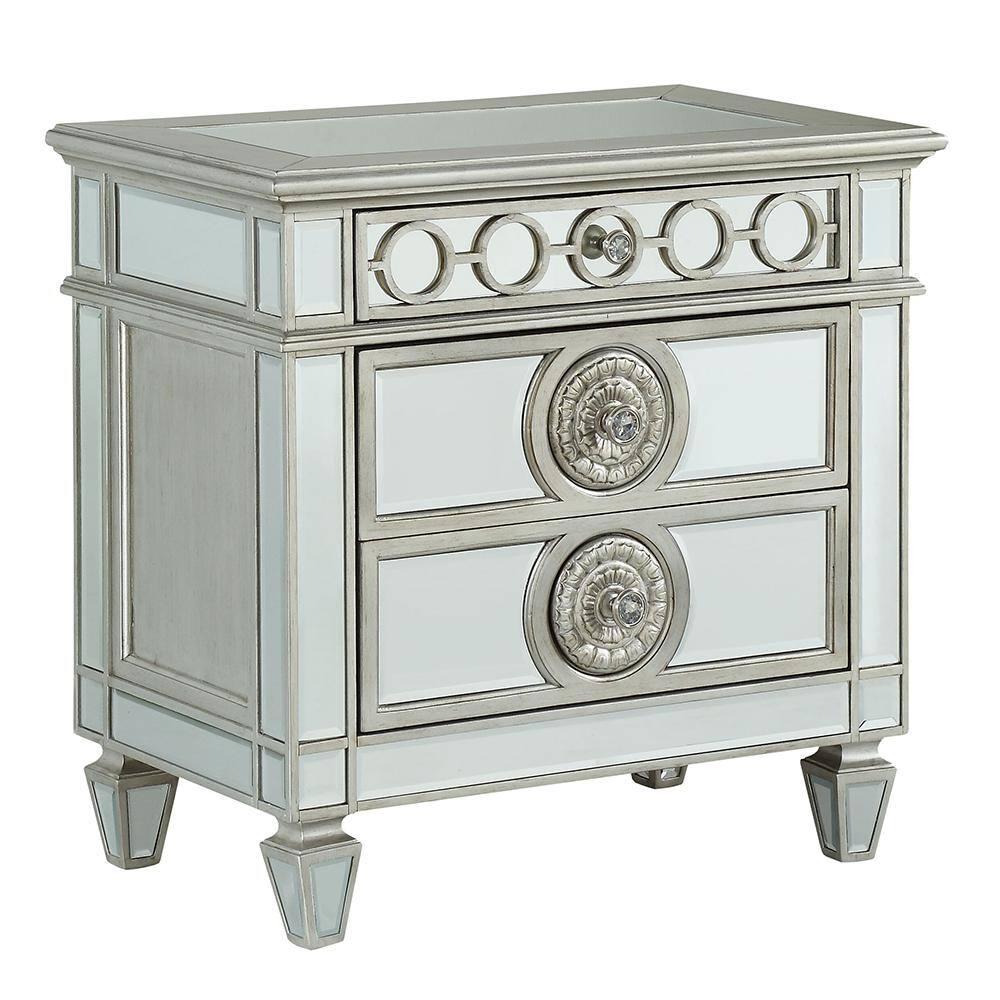 Nightstand in Mirrored Night Stand Bedside Table Bedroom Side Table Furniture