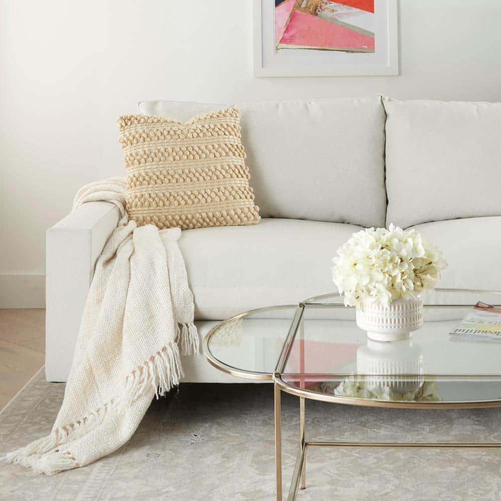 Mina Victory Striped Throw Pillow With Texture