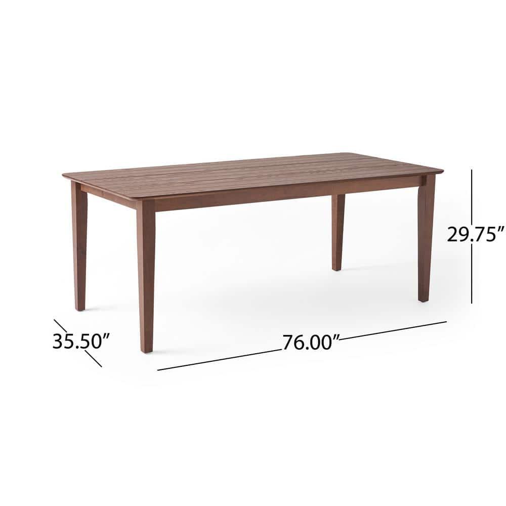 Noble House Lylah Indoor Rectangular 8 Seat Farmhouse Dining Table, Walnut Finish
