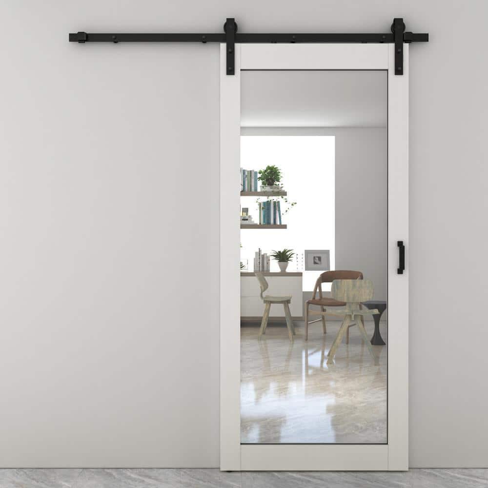 Calhome Sliding Mirror Barn Door with Hardware Kit and Door Handle