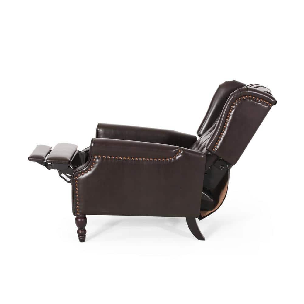 Walter Brown Bonded Leather Recliner Club Chair - Christopher Knight Home: Comfortable Seating, 250lb Capacity