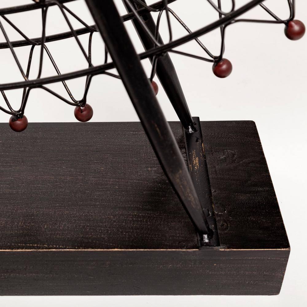 Matte Black Metal London Eye Ferris Wheel Sculpture