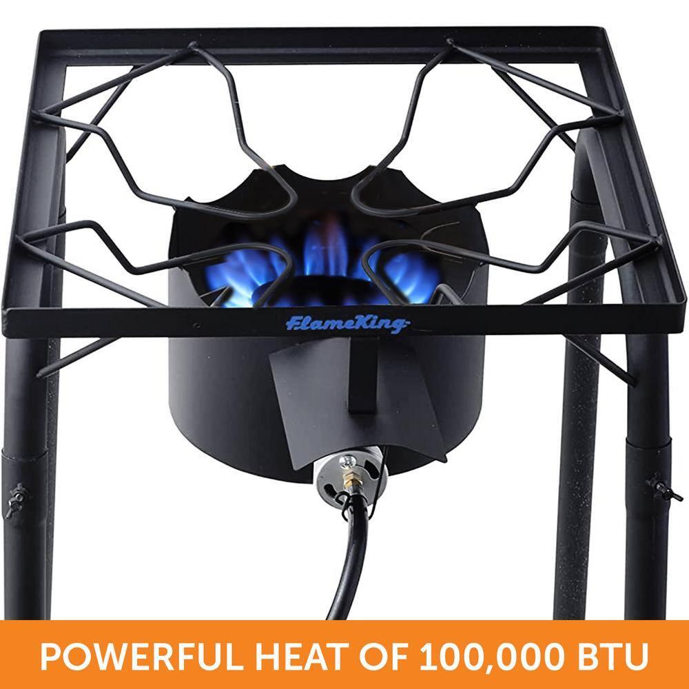 Flame King Heavy Duty 100,000 BTU Turkey Fryer Single Propane Burner Bayou Cooker Outdoor Stove