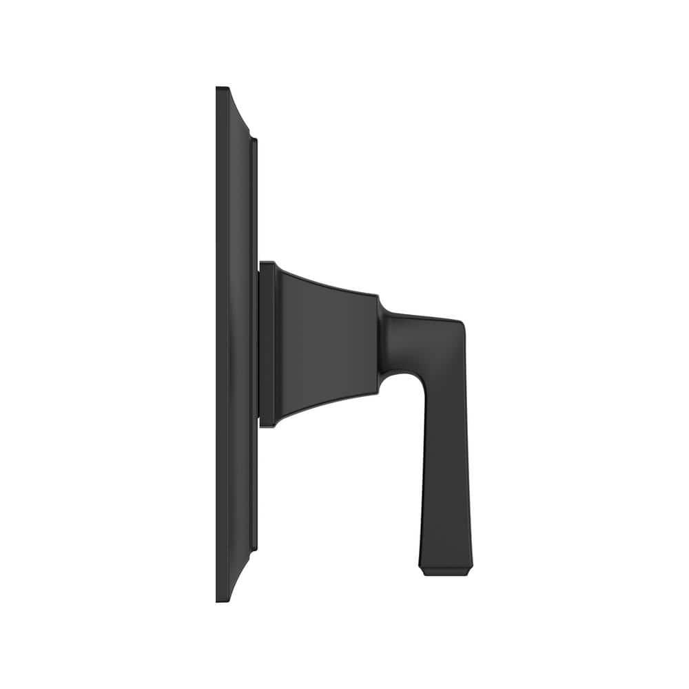 Matte Black Modern Lever Shower Valve Trim Kit