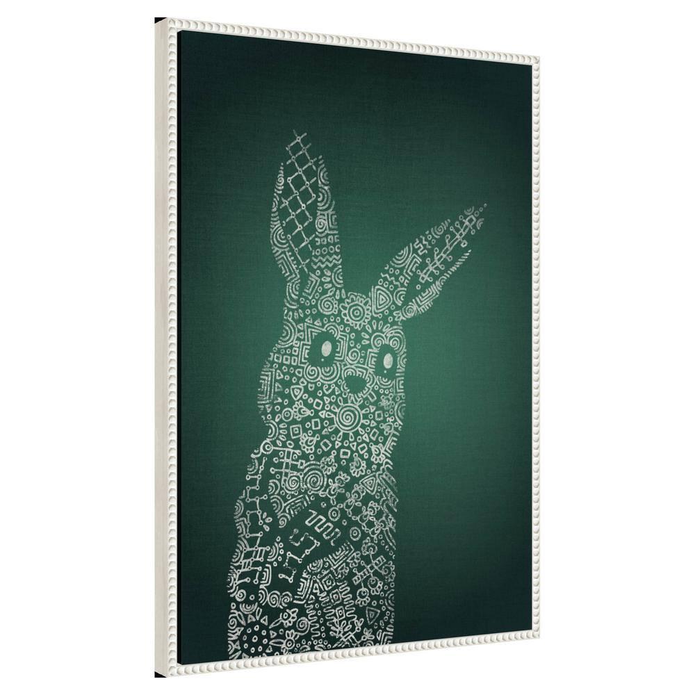 Amanti Art The Emerald Bunny by Ema Paraschiv Canvas Wall Art Print Framed 23 x 33-in.