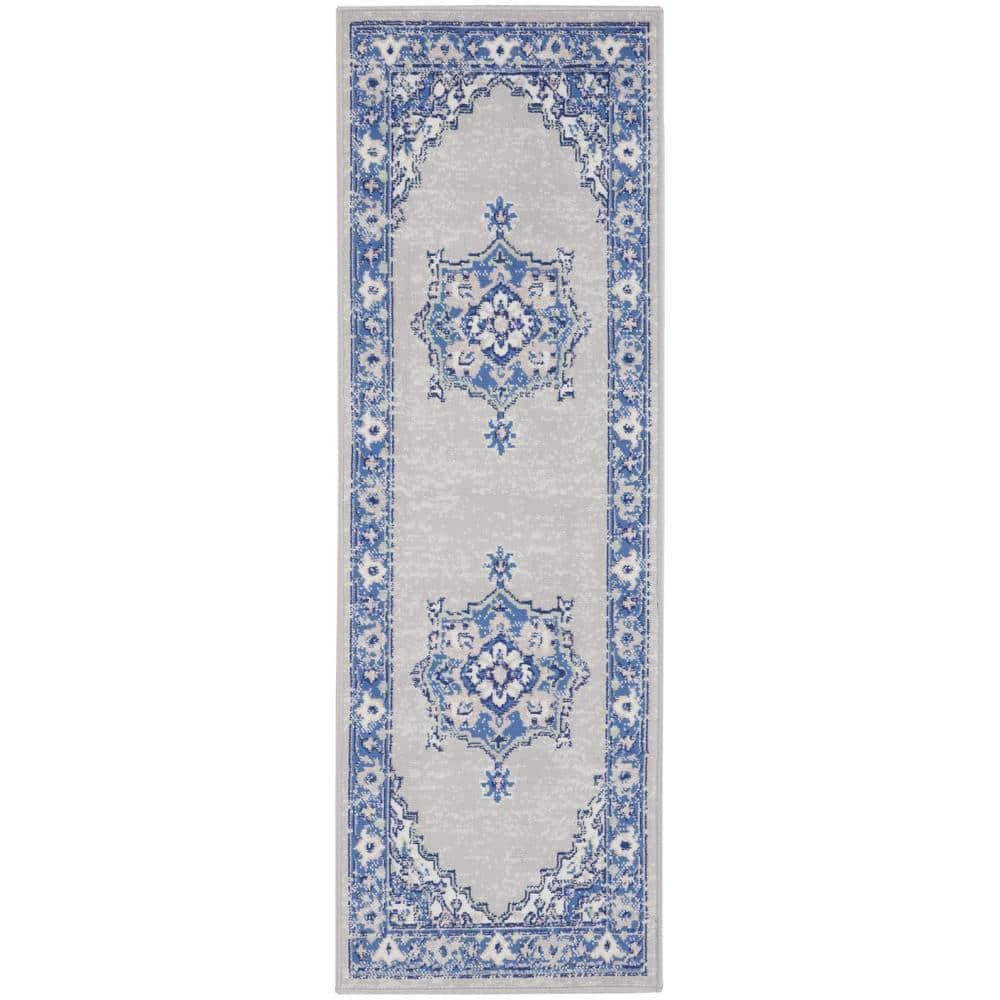 Nourison Whimsicle WHS03 Indoor only Area Rug - Grey Blue 2' x 6'