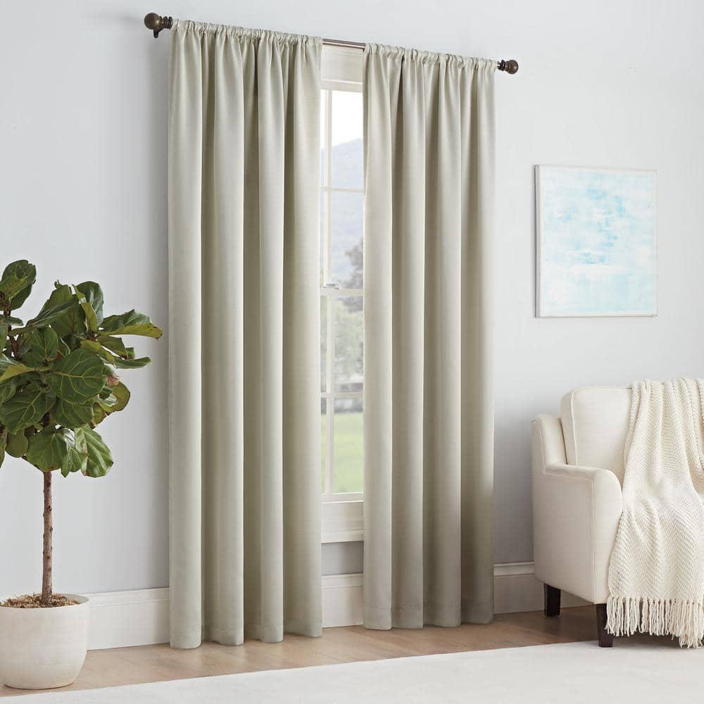 Eclipse Solid Thermapanel Room Darkening Rod Pocket 54 x 63 Panel in Stone