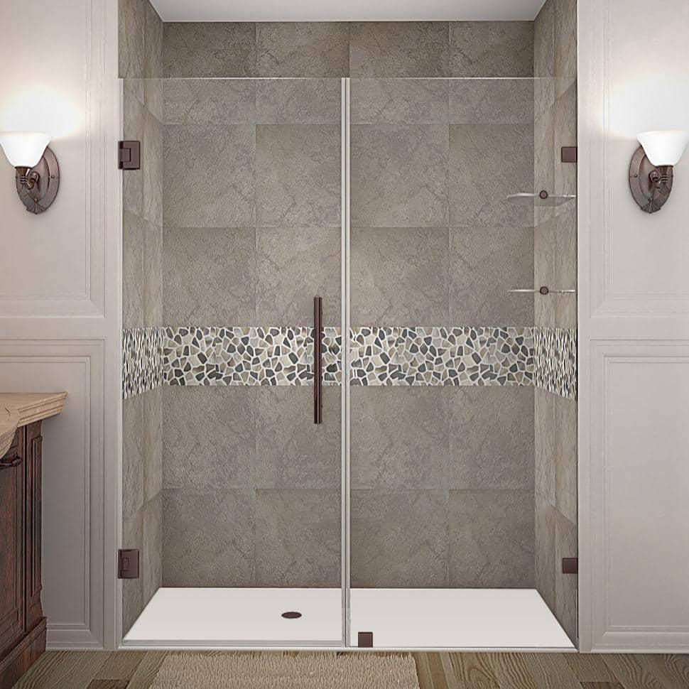 Nautis GS 59.25" - 60.25" x 72" Hinged Frameless Shower Door
