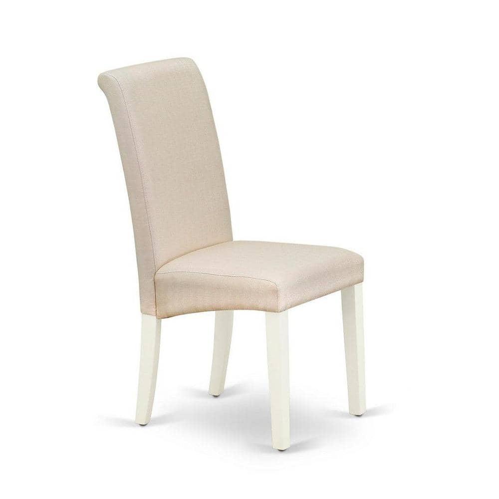 East West Furniture Hartland 5-piece Wood Dining Set in Linen White/Cream