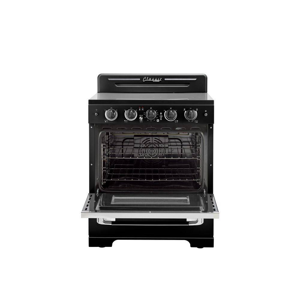 Unique Classic Retro 30" 3.9 cu/ft Freestanding 5-Element Electric Range with Convection Oven