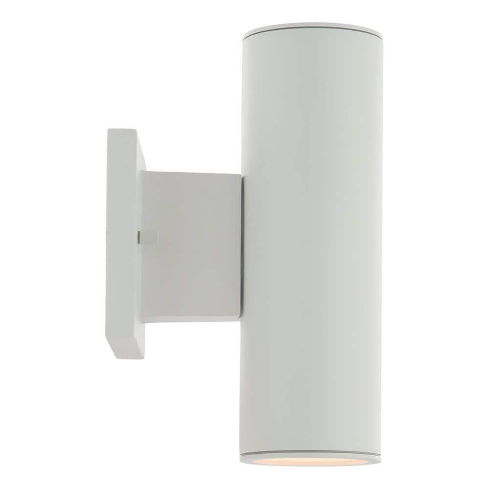 WAC Lighting Cylinder 2-Light LED 3000K Up & Down Aluminum Wall Light in White
