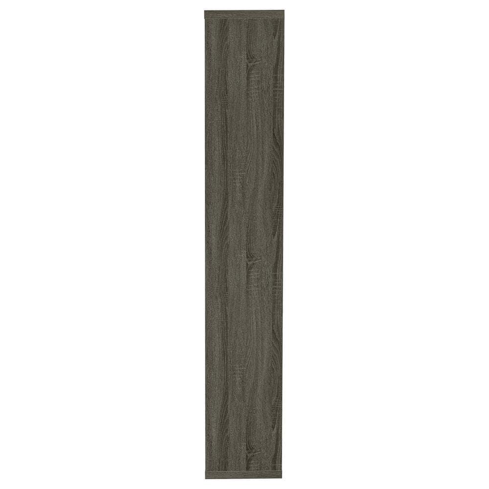Coaster 10-Shelf Transitional Wood Geometric Bookcase in Gray