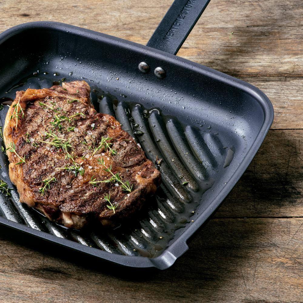 Merten & Storck Pre-Seasoned Carbon Steel Square Grill Pan