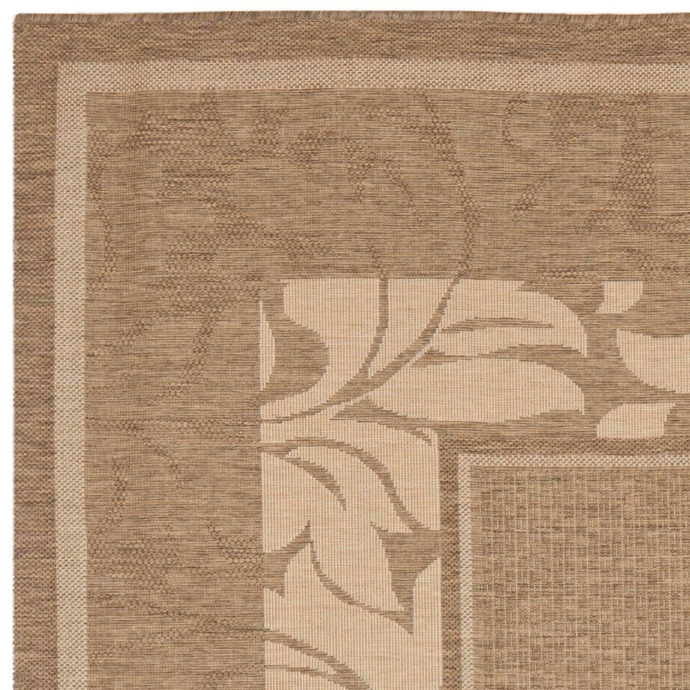 Courtyard CY1704 Power Loomed Indoor and Outdoor Area Rug - Brown/Natural - 6'7"x6'7" - Safavieh