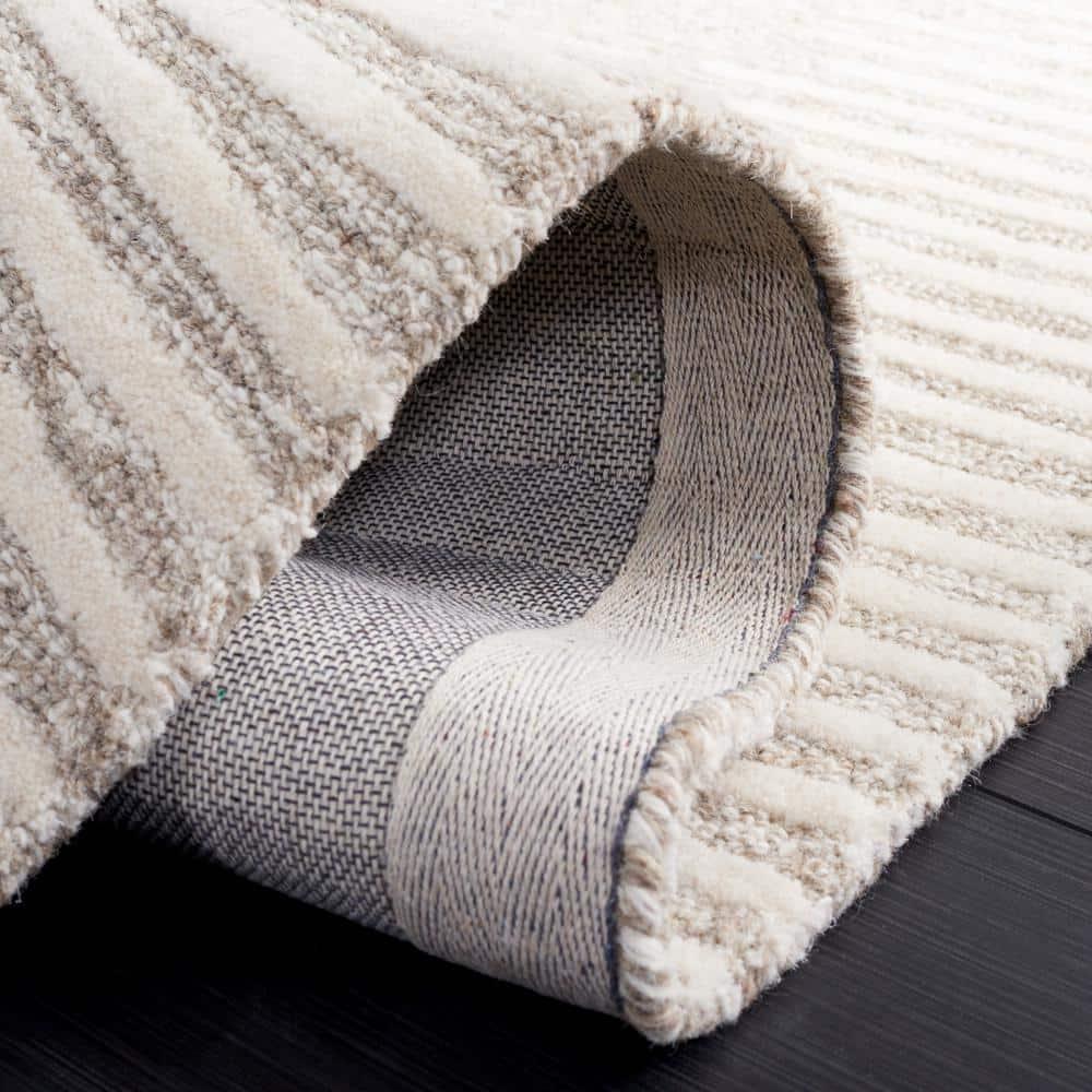 Safavieh  Handmade Abstract Deema Modern Wool Rug 2'3" x 10' Runner - Natural/Ivory