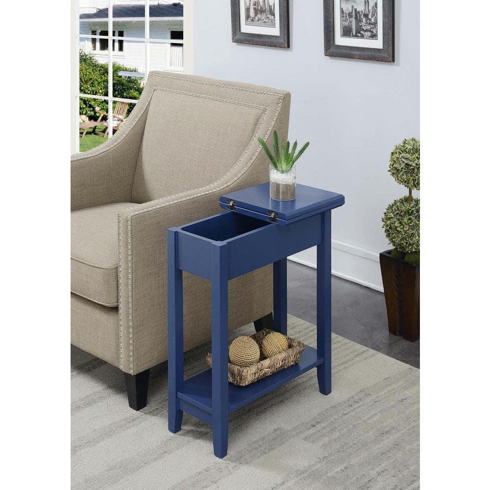 Convenience Concepts American Heritage Flip Top End Table, Cobalt Blue
