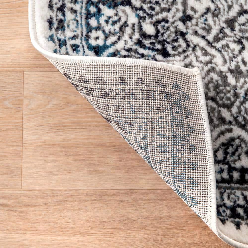 Nuloom Delores Oriental/Persian 9x12 Indoor Area Rug for Living Room Bedroom Dining Room Kitchen, Blue/Ivory