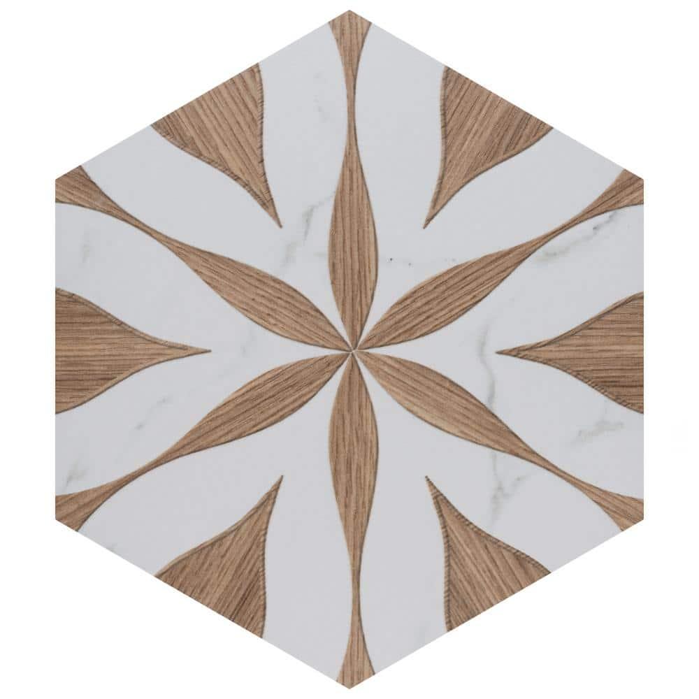 Llama Flower Loire 8-5/8 In. X 9-7/8 In. Porcelain Floral Look Wall & Floor Tile