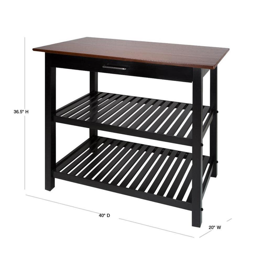 Casual Home Kitchen Island with Solid Wood