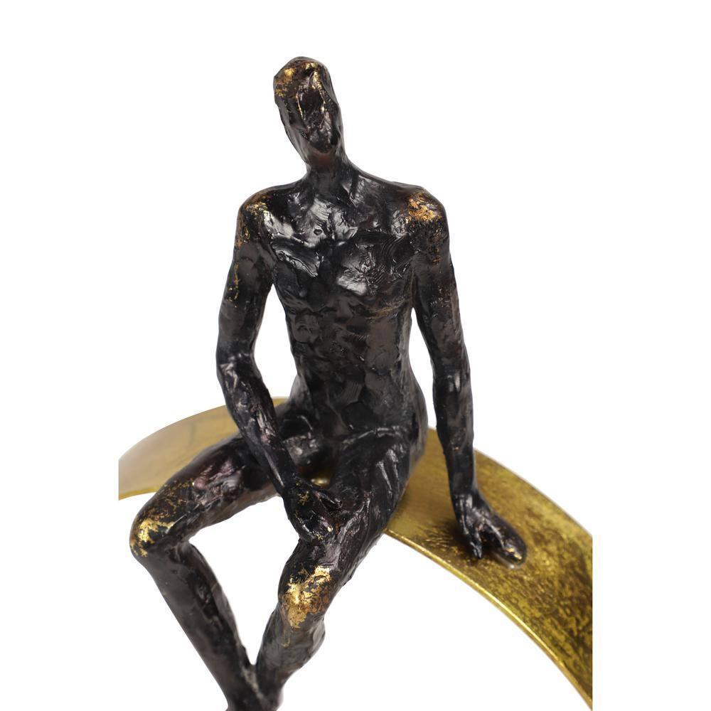 9" x 15" Black Polystone People Sculpture, by DecMode