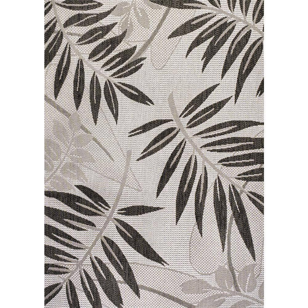 8' x 10' Havana Tropical Palm Leaf Indoor/Outdoor Area Rug, Gray/Black - JONATHAN Y