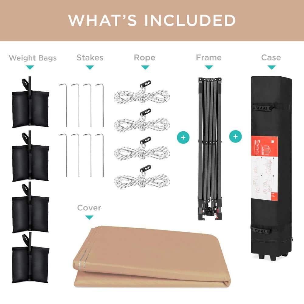 Best Choice Products Best Choice Products Easy Setup Pop Up Canopy W/ 1-Button Setup, Wheeled Case, 4 Weight Bags