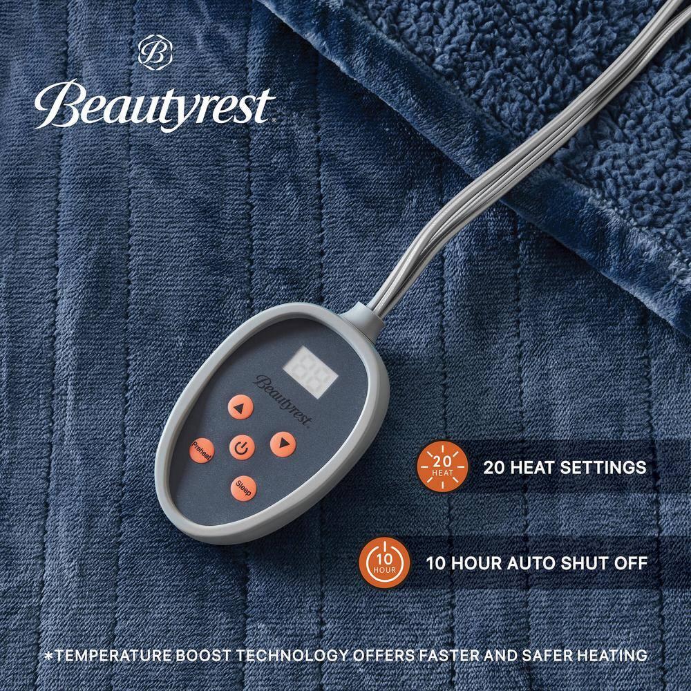 Beautyrest Beautyrest Heated Oversized Microlight to Berber Blanket