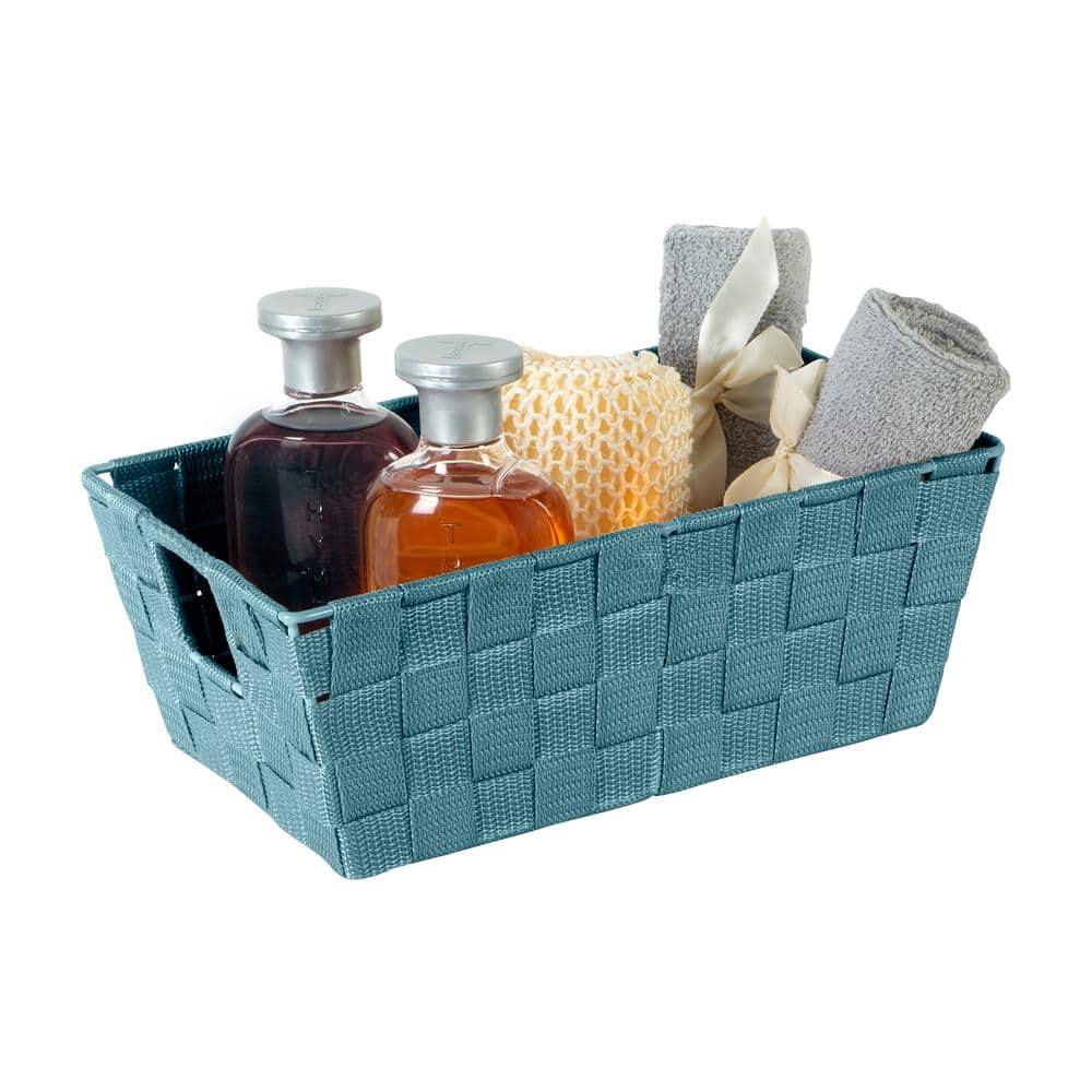 Simplify Small Woven Storage Shelf Bin in Sapphire