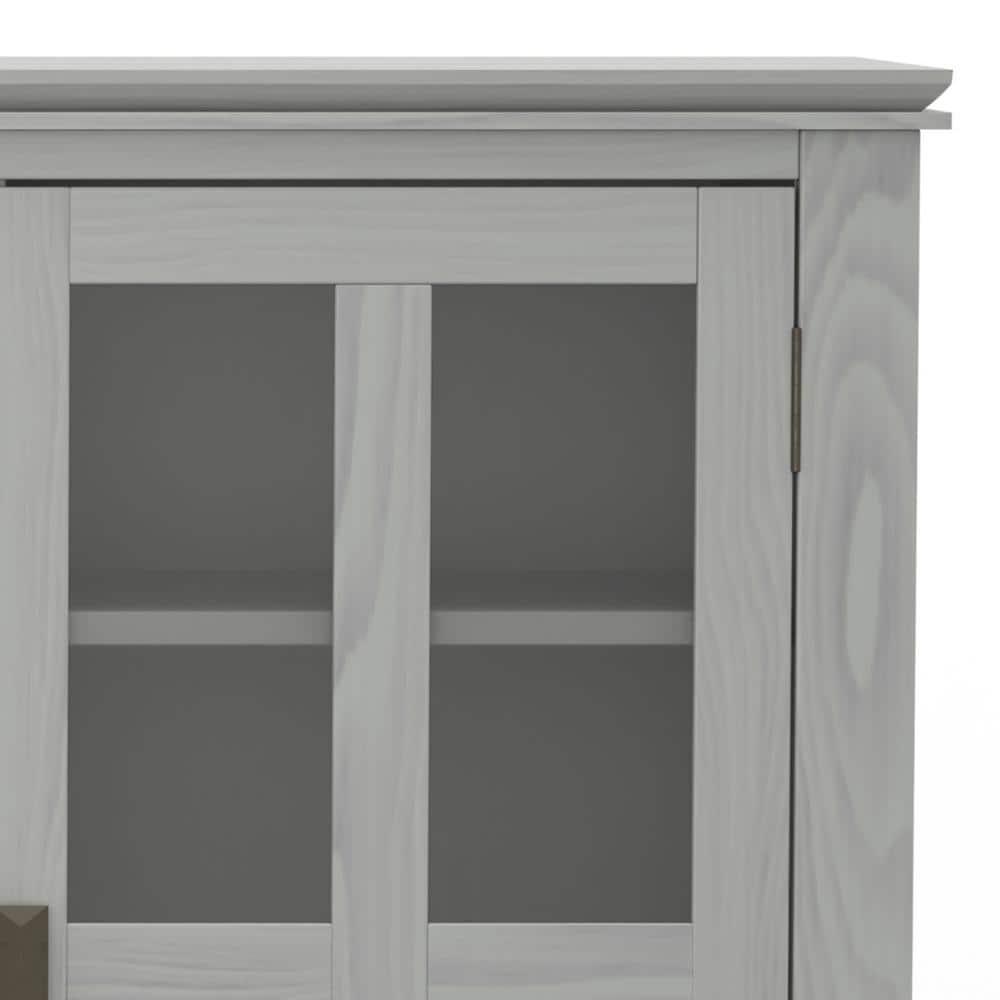 Simpli Home Artisan Solid Wood TV Media Stand in Fog Gray