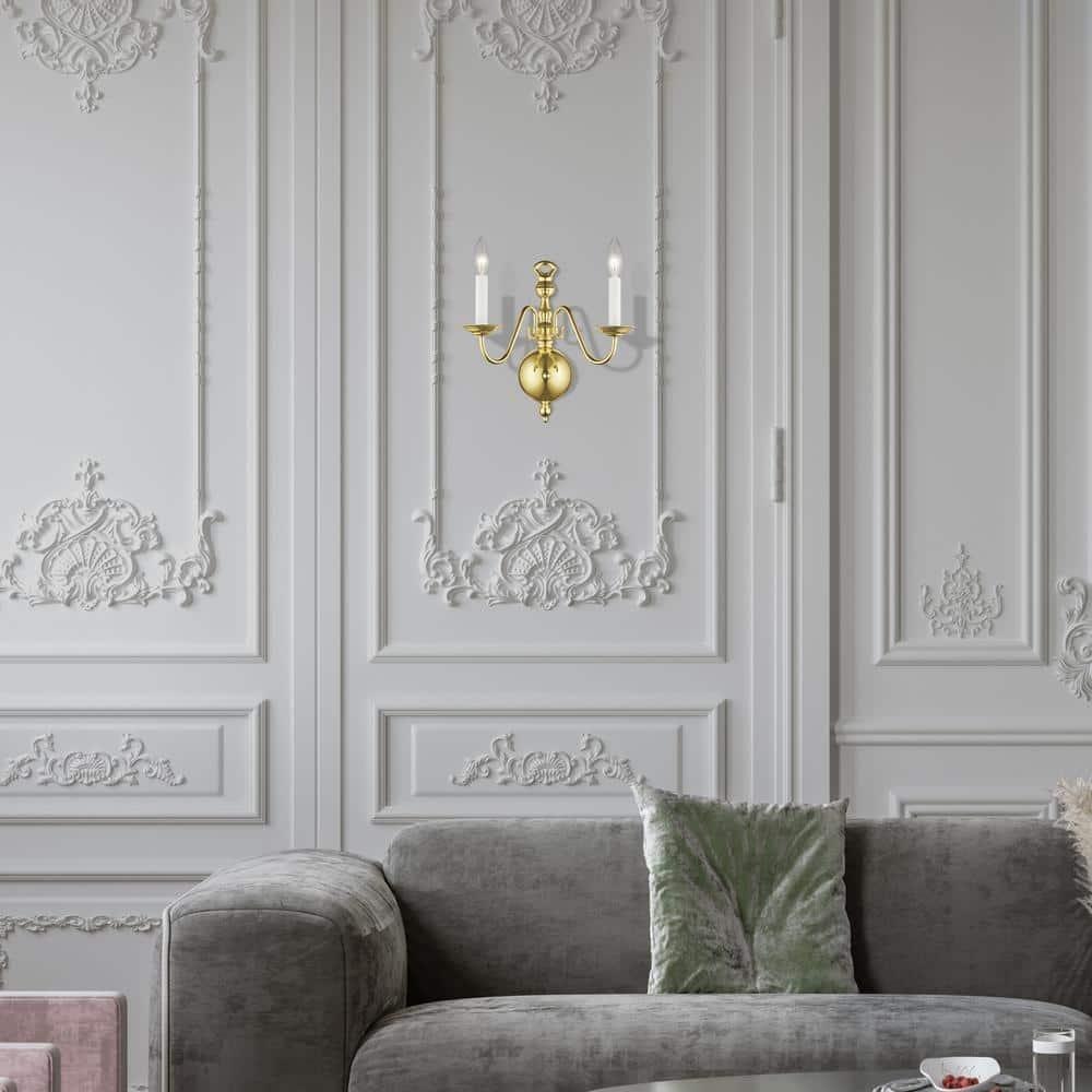 Livex Lighting Williamsburgh 2 - Light Wall Light in  Polished Brass