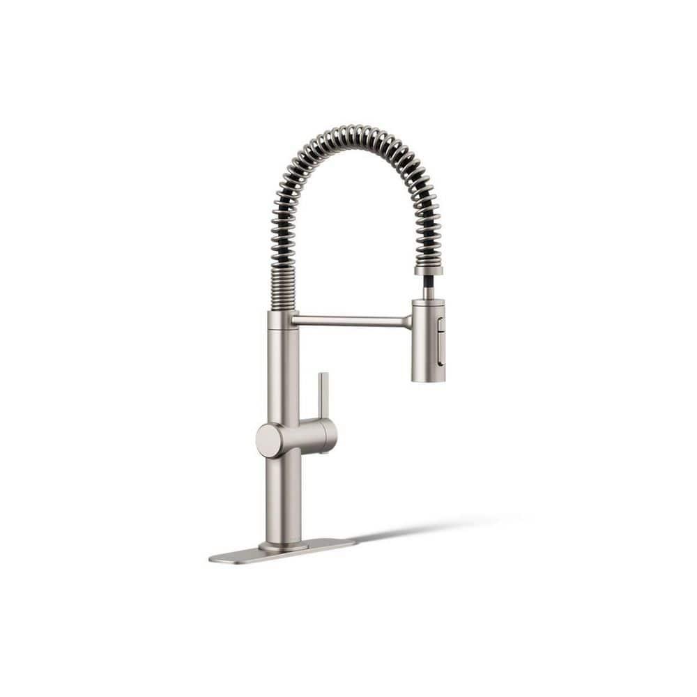 KOHLER Clarus Semi Professional Single Handle Pull Down Sprayer Kitchen Faucet in Vibrant Stainless